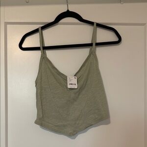 NWT free people green tank mermaids tail crop